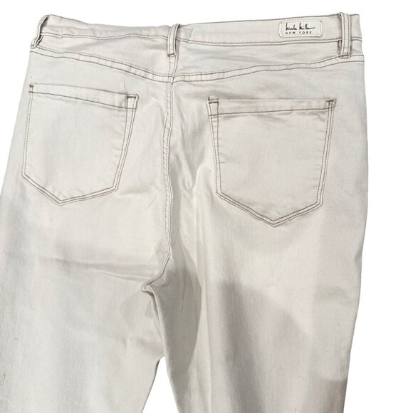 Nicole Miller Soho High Rise Ankle Skinny Jeans Size 14 Beige Cotton Blend - Picture 5 of 9
